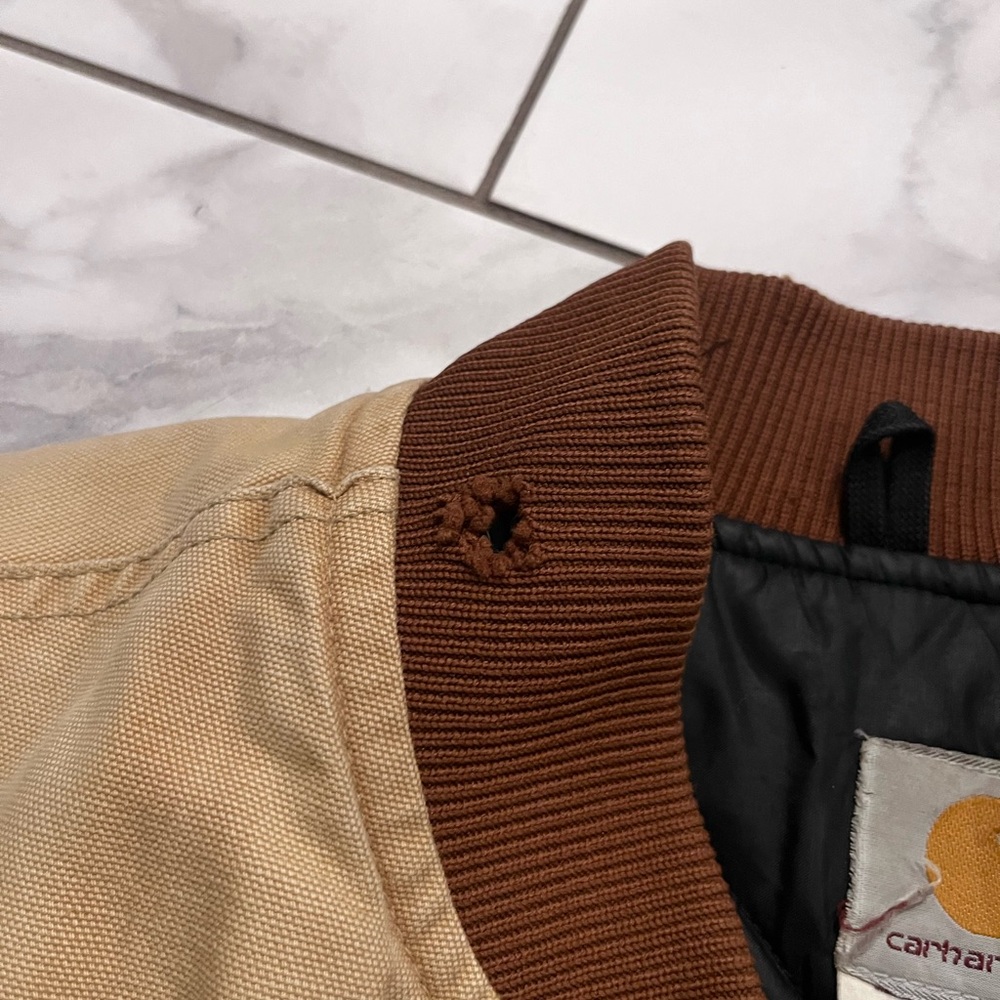 Vintage Carhartt Tan V01 Quilt Lined Canvas 90’s Vest - Picture 7 of 8